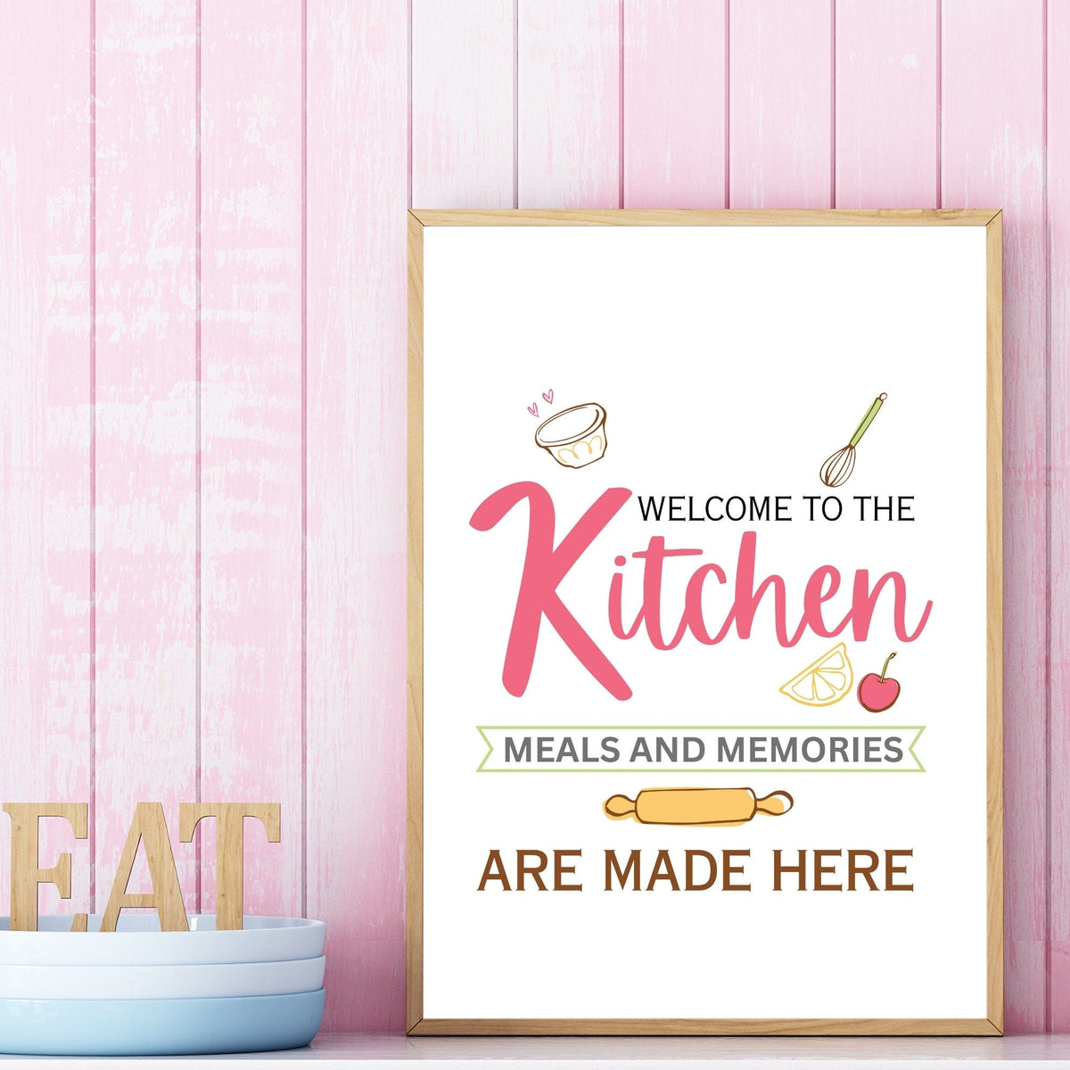 Welcome to the Kitchen Quote Wall Art | Fun Kitchen Decor | Housewarming Gift Ideas, Funky Wall Art, Printable Wall Art | Whimsical Wall Art