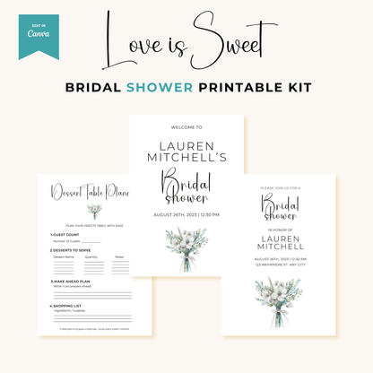 Editable Bridal Shower Template Kit