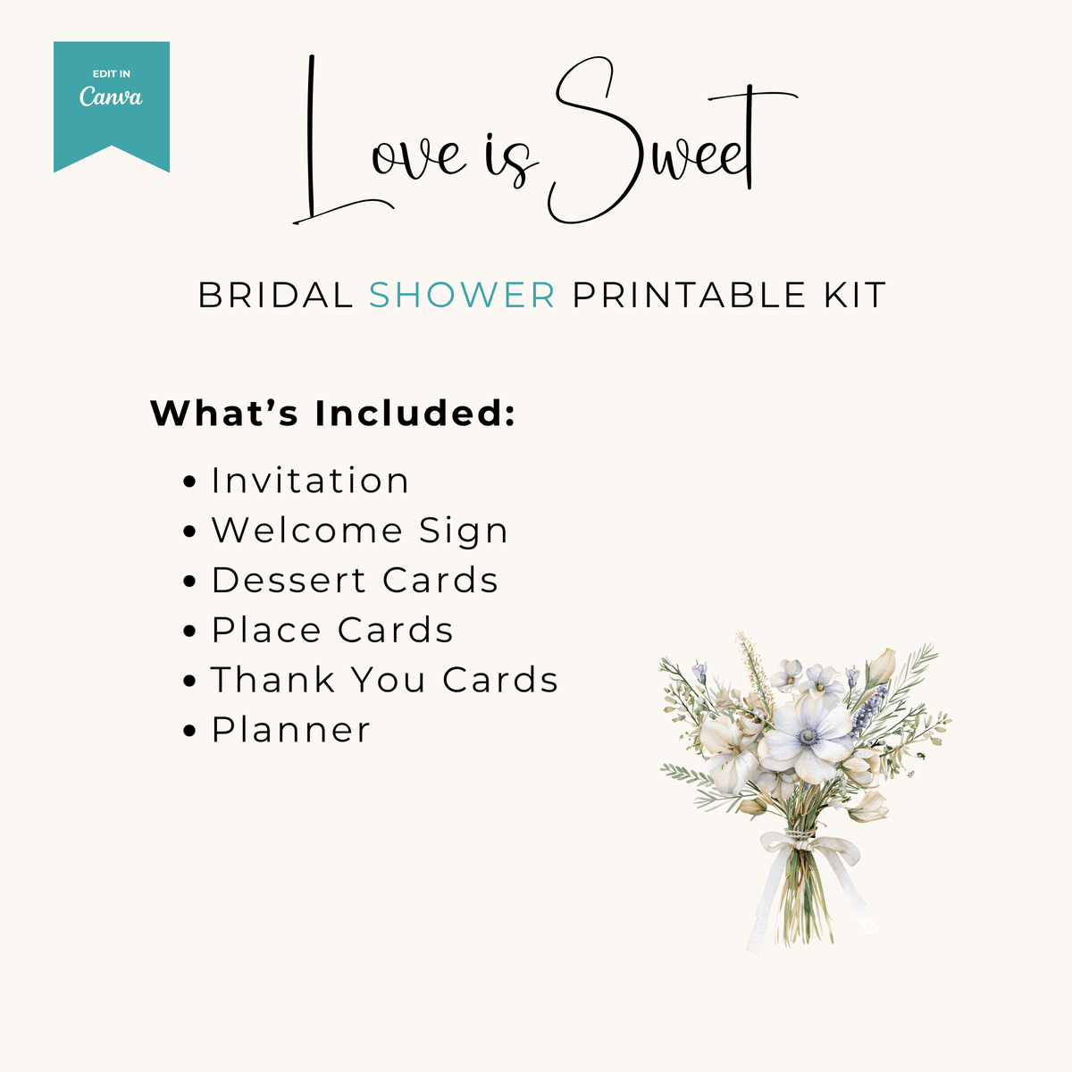 Editable Bridal Shower Template Kit