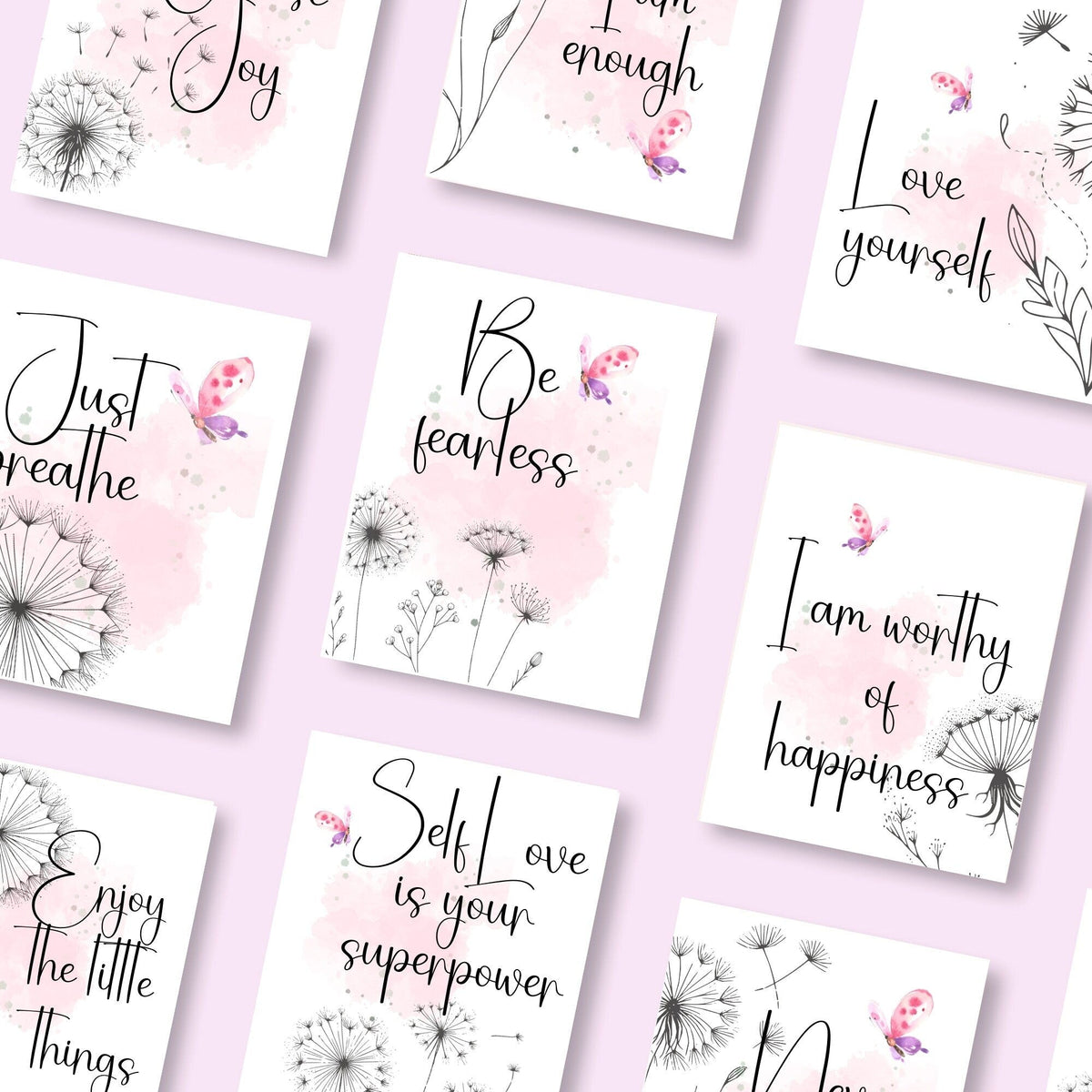 45 Dandelion Affirmation Cards Printable, Everyday affirmation cards, Positive Affirmation Cards, Self Care & Mindfulness Cards