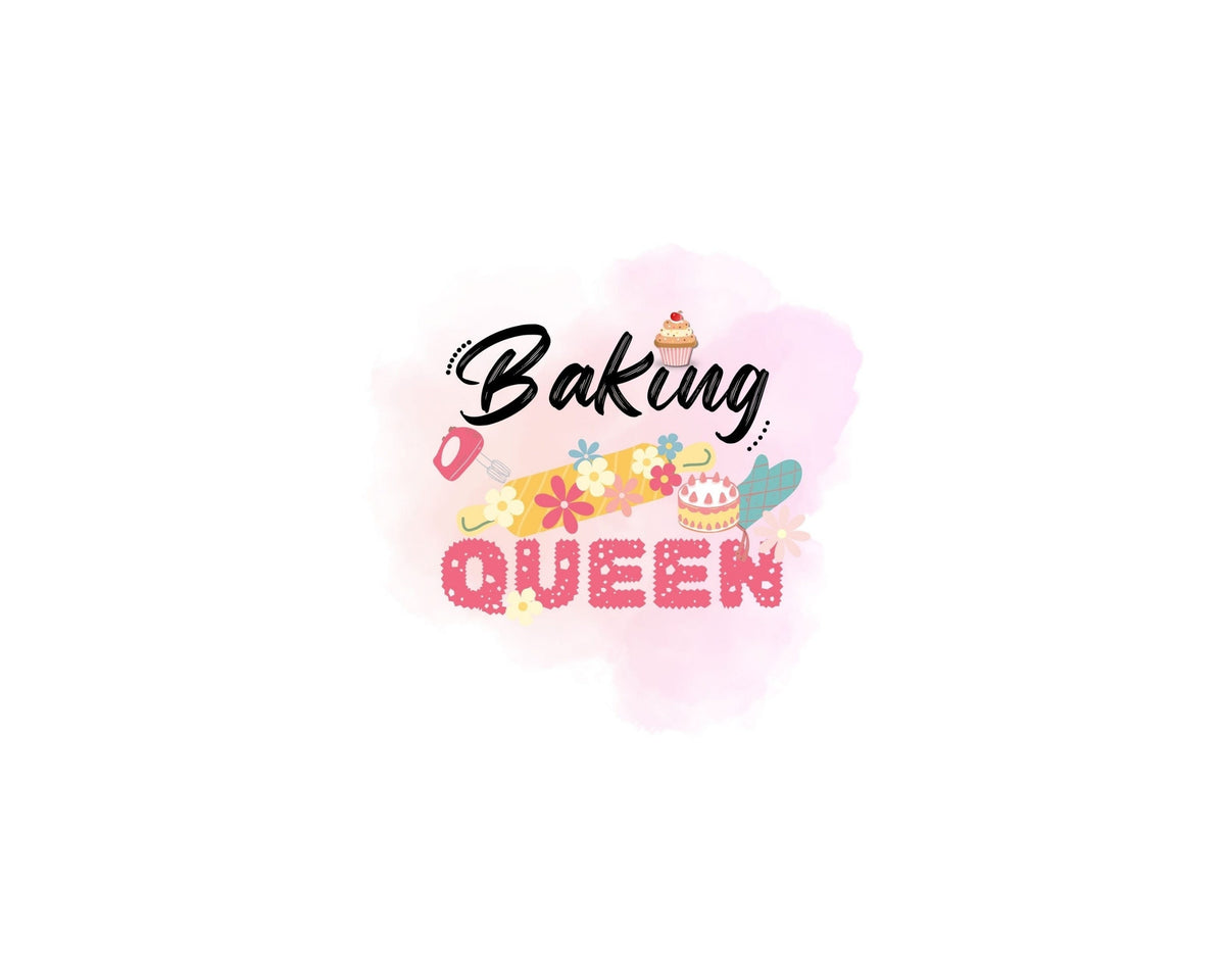 Baking Queen Watercolor Print | Fun Kitchen Decor | Housewarming Gift Ideas, Aesthetic Wall Art, Printable Wall Art | Kitchen Wall Print