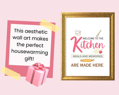 Welcome to the Kitchen Quote Wall Art | Fun Kitchen Decor | Housewarming Gift Ideas, Funky Wall Art, Printable Wall Art | Whimsical Wall Art