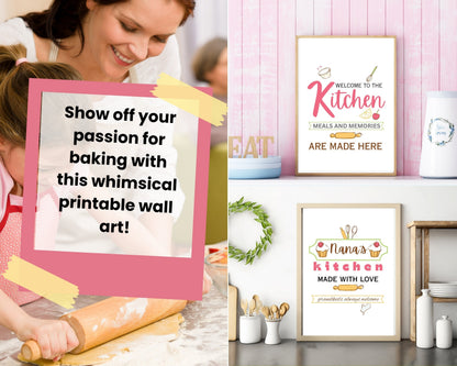 Welcome to the Kitchen Quote Wall Art | Fun Kitchen Decor | Housewarming Gift Ideas, Funky Wall Art, Printable Wall Art | Whimsical Wall Art